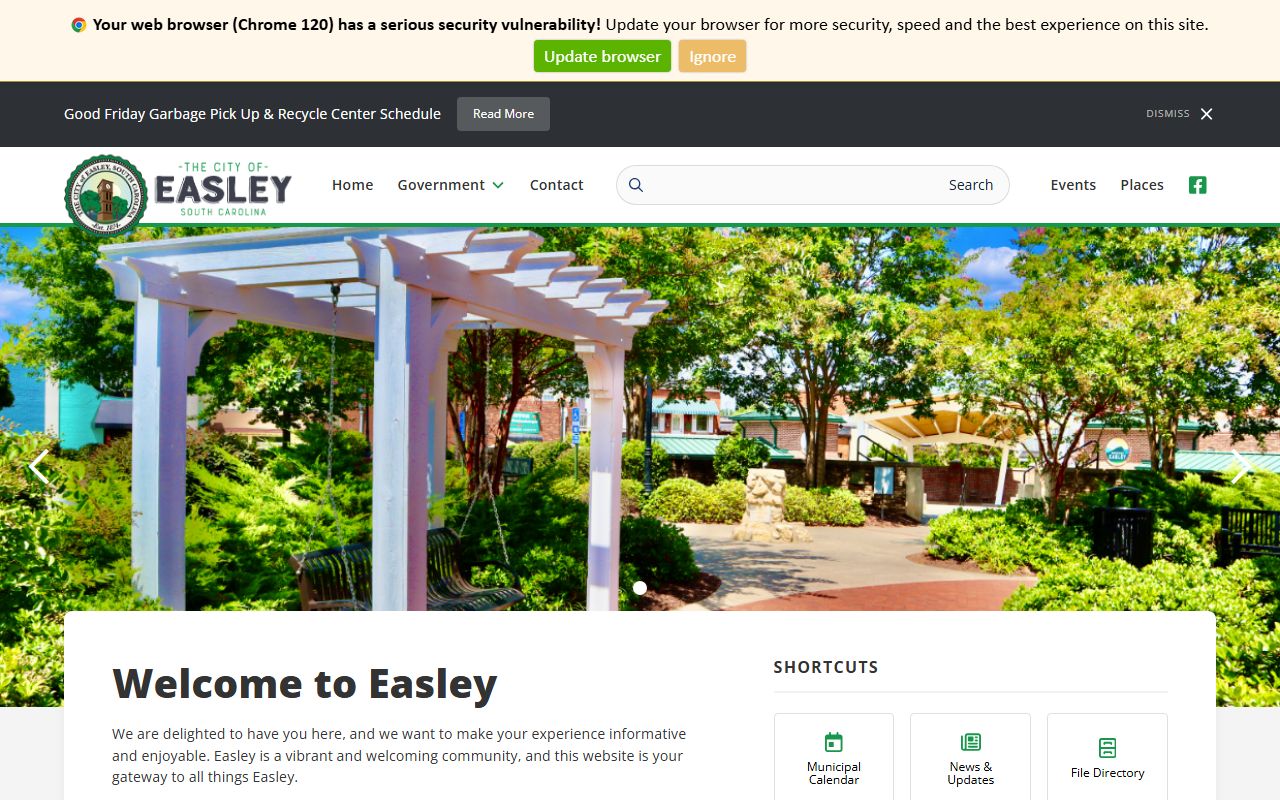 Easley Municipal Court and city public records