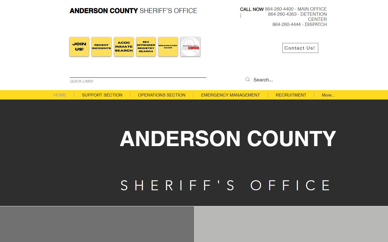 Anderson County public records Sheriff's Office