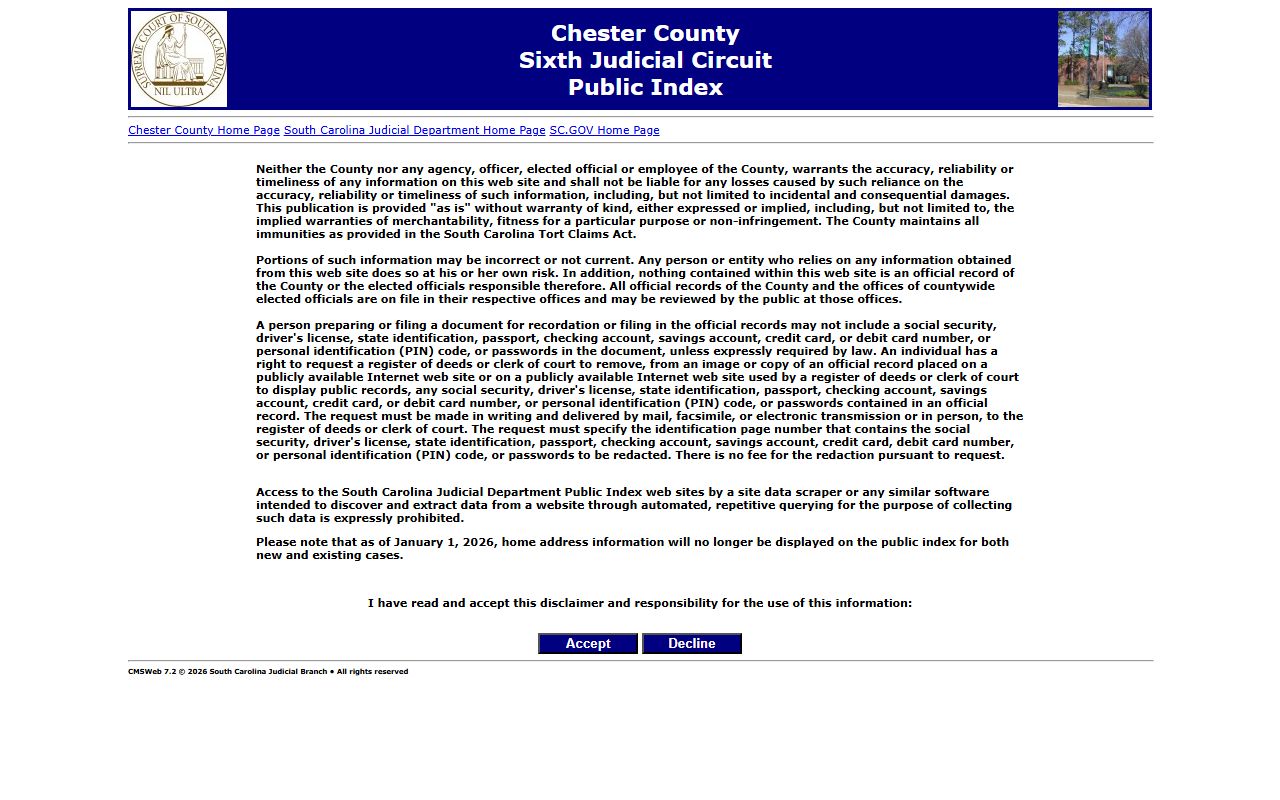 Chester County clerk of court public records
