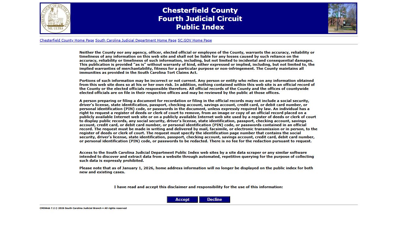 Chesterfield County clerk of court public records