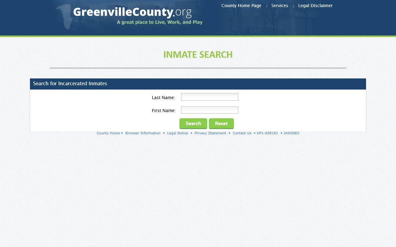 Greenville County inmate search public records