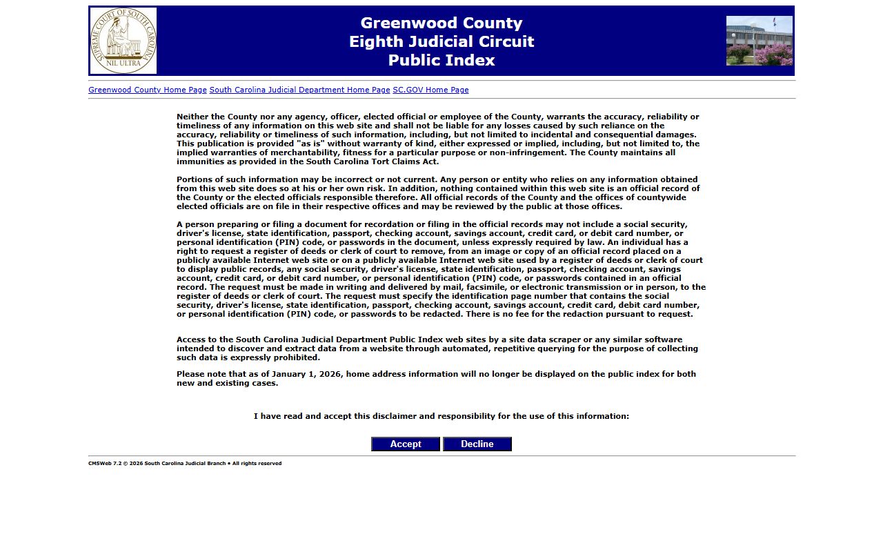 Greenwood County Clerk of Court public records search