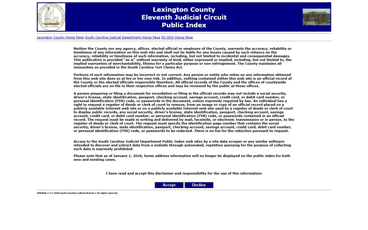Lexington County Clerk of Court public records portal