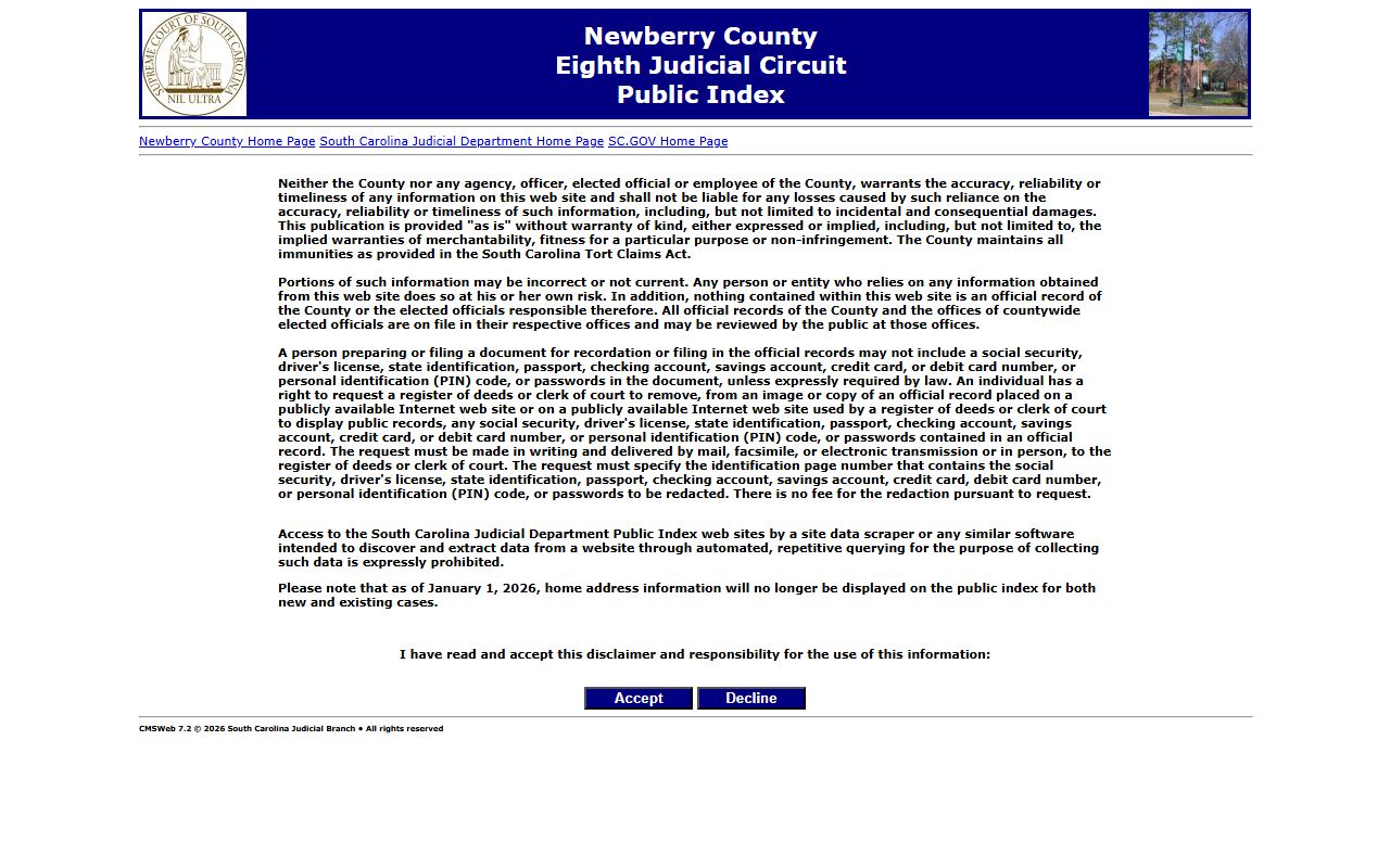 Newberry County clerk of court public records