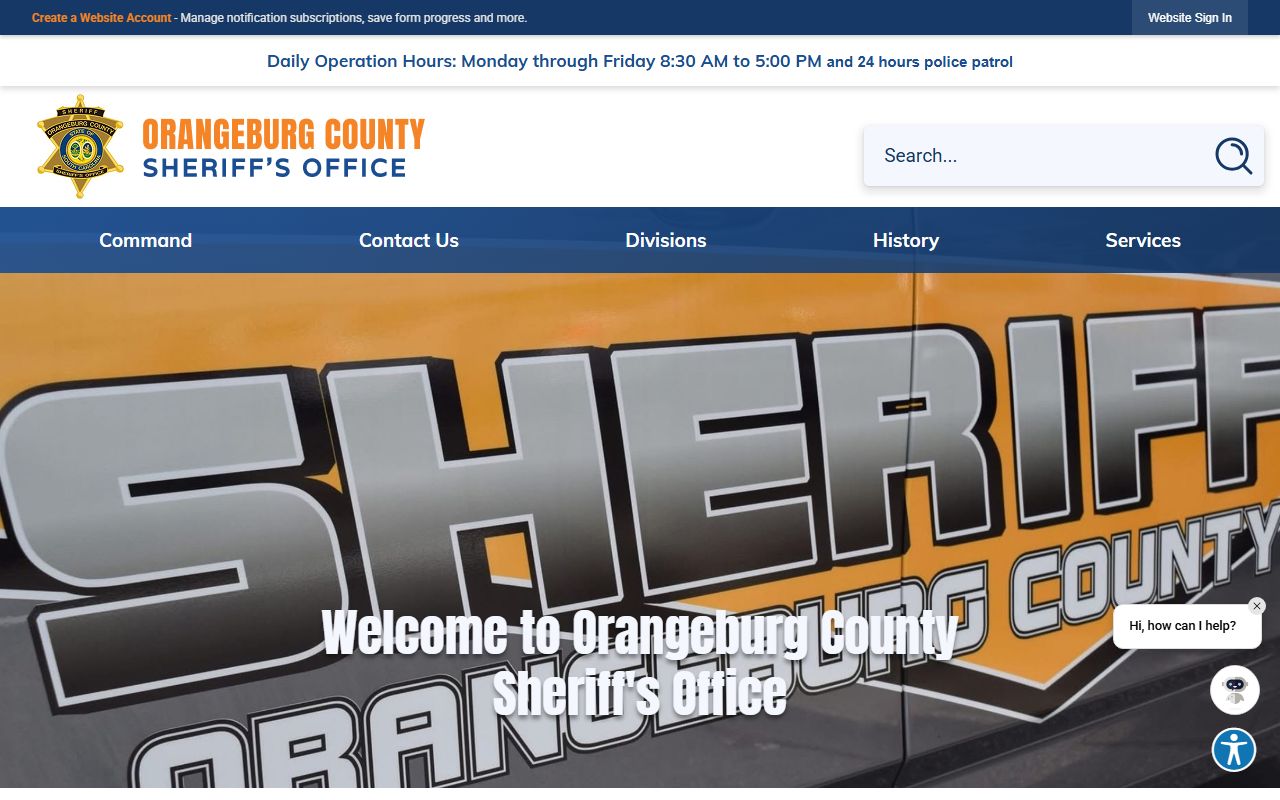 Orangeburg County sheriff office public records