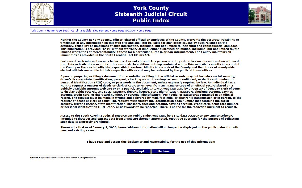 York County clerk of court public records search