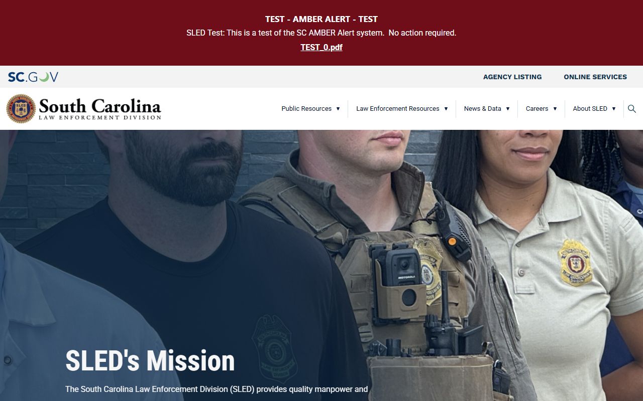 South Carolina public records SLED main website